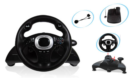 3-in-1 Wireless Racing Wheel PS3/PS2/USB