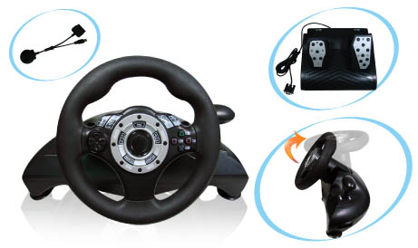 3-in-1 Wired Racing Wheel